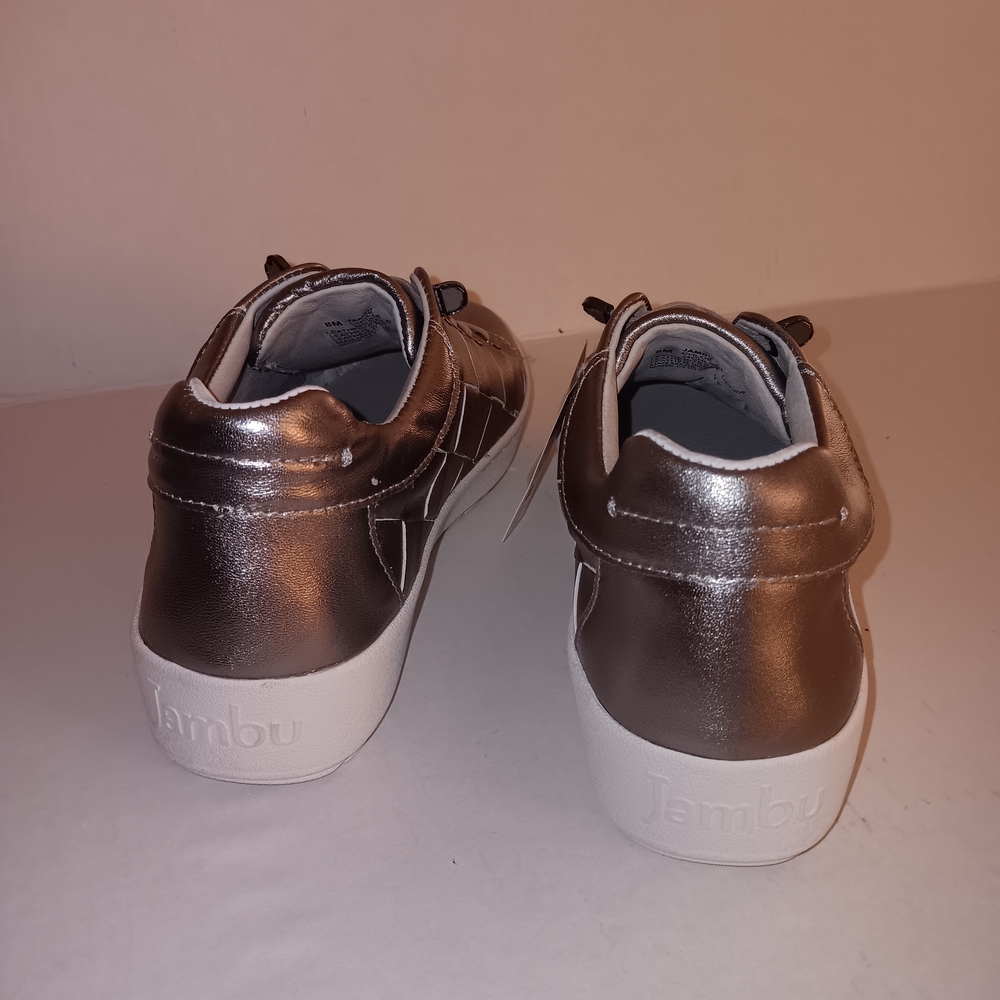 Jambu Shiny Silver Lace-Up Leather Sneakers Sz 8M NWOT - Picture 6 of 10